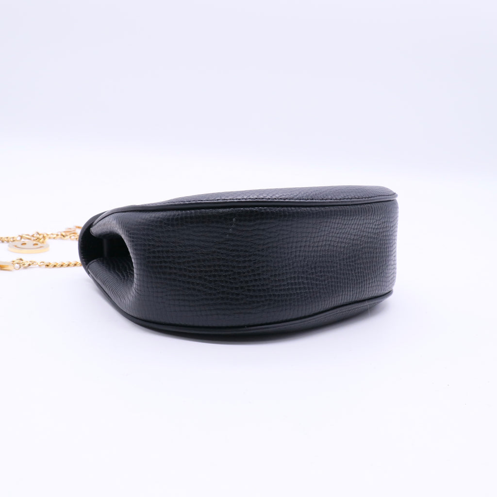 Black Pebbled Leather Small Drew Bag TWINS B20974