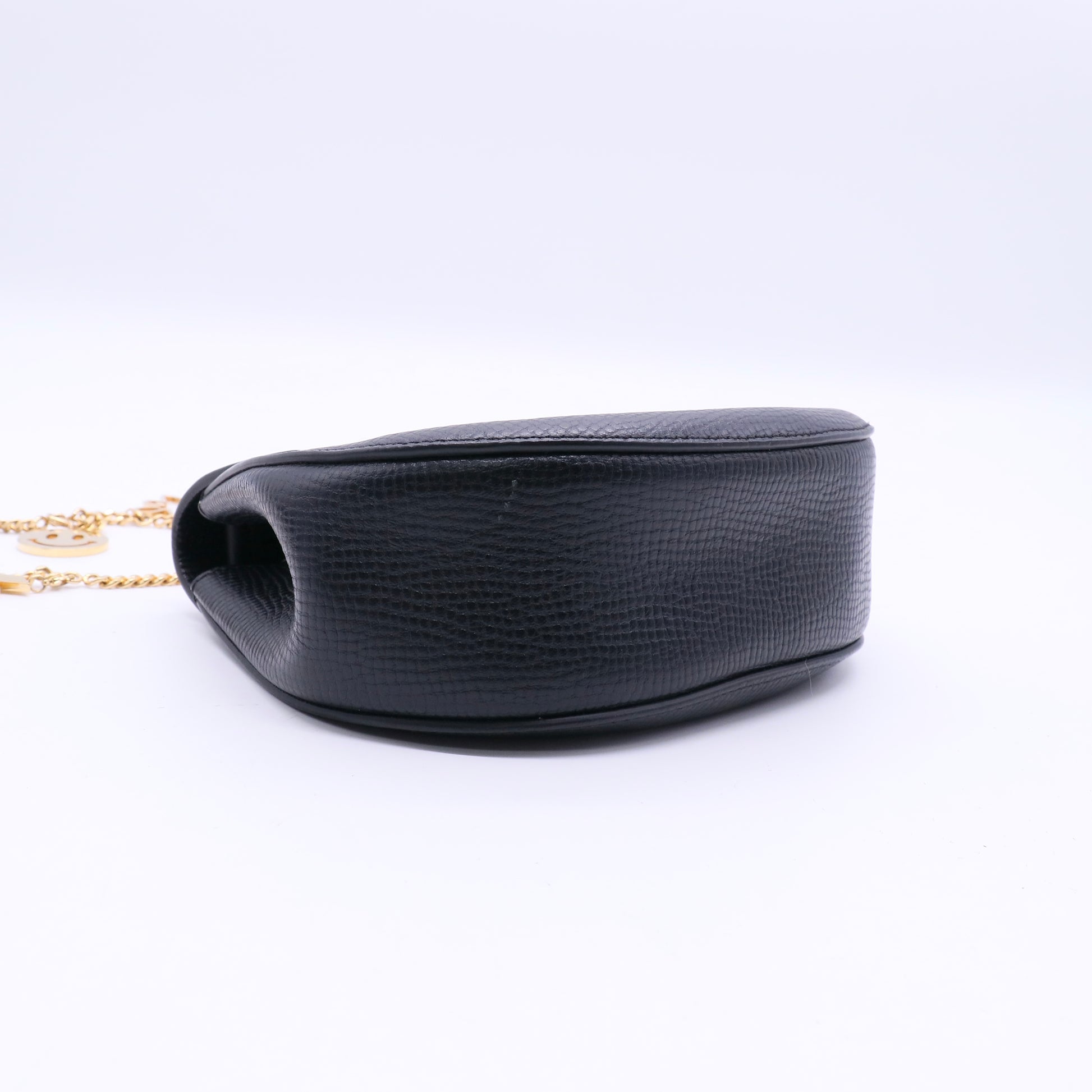Black Pebbled Leather Small Drew Bag TWINS B20974