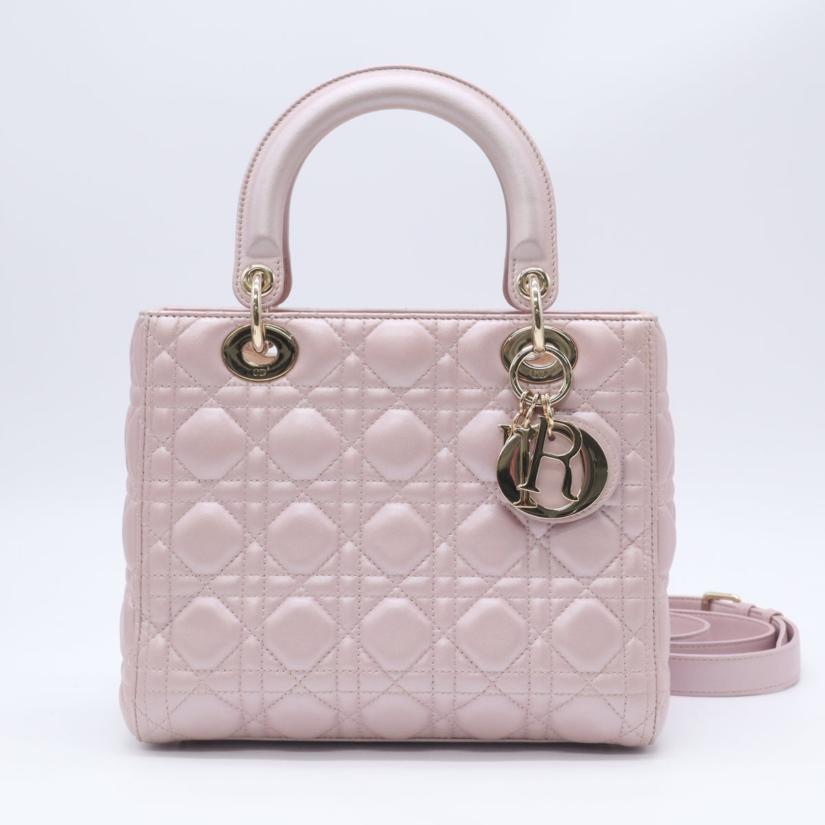 Lambskin Cannage Medium Lady Dior Light Pink B24016