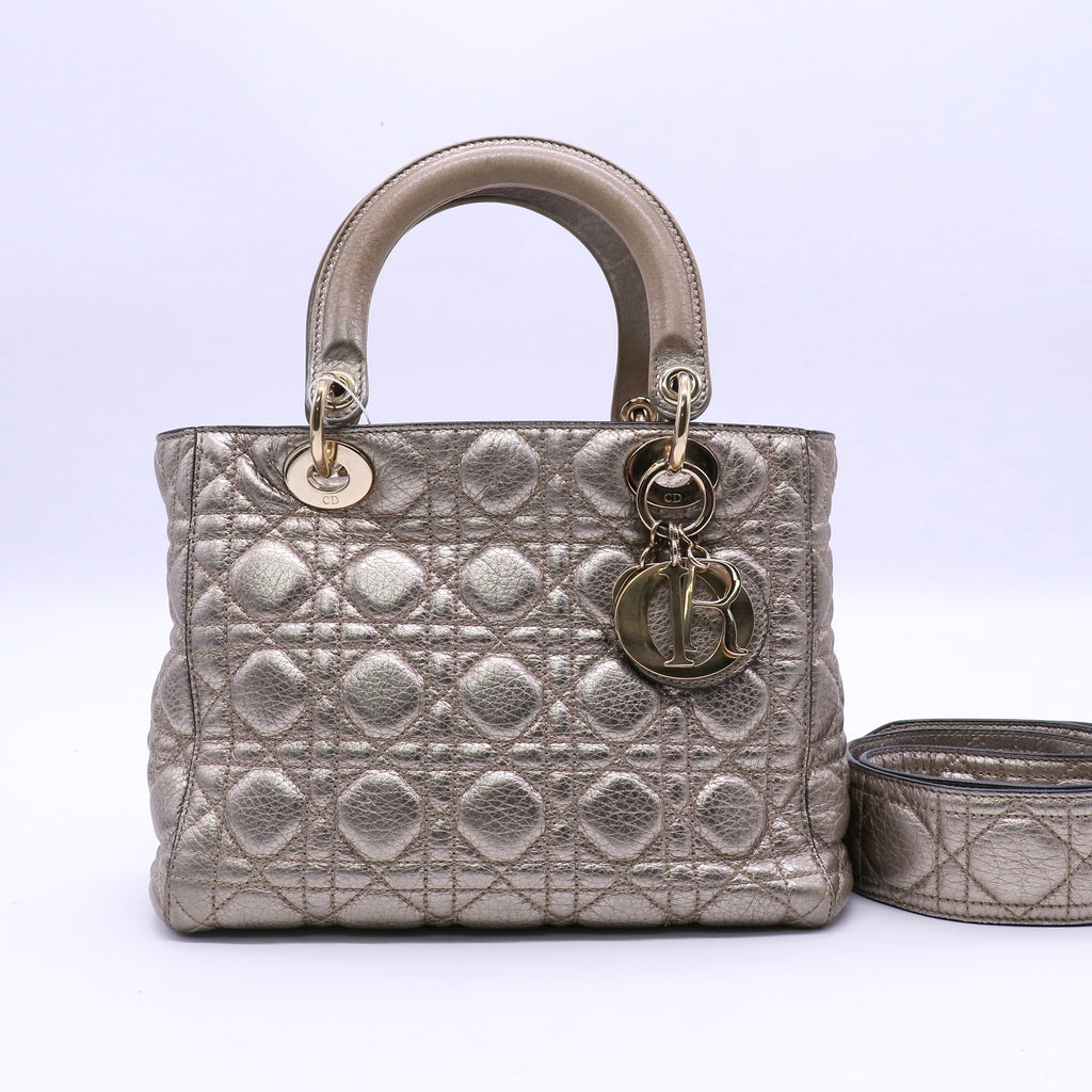 Lady Dior Bag Cannage Quilt Patent Medium Twins LDJ3670