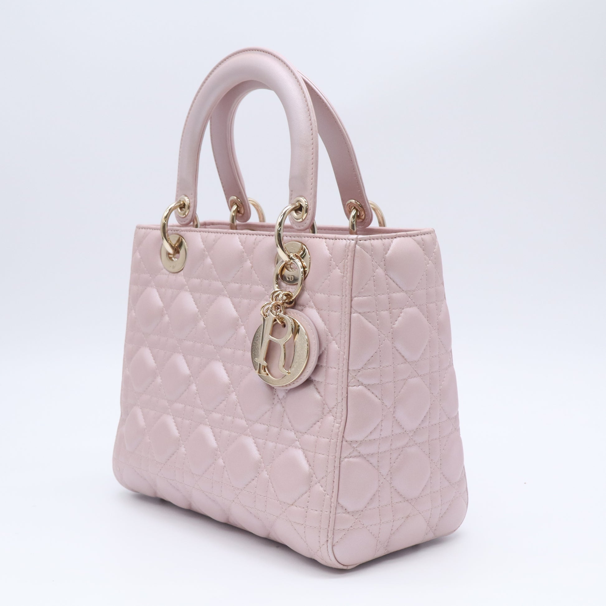 Lambskin Cannage Medium Lady Dior Light Pink B24016