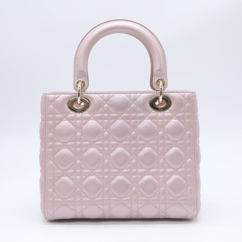 Lambskin Cannage Medium Lady Dior Light Pink B24016