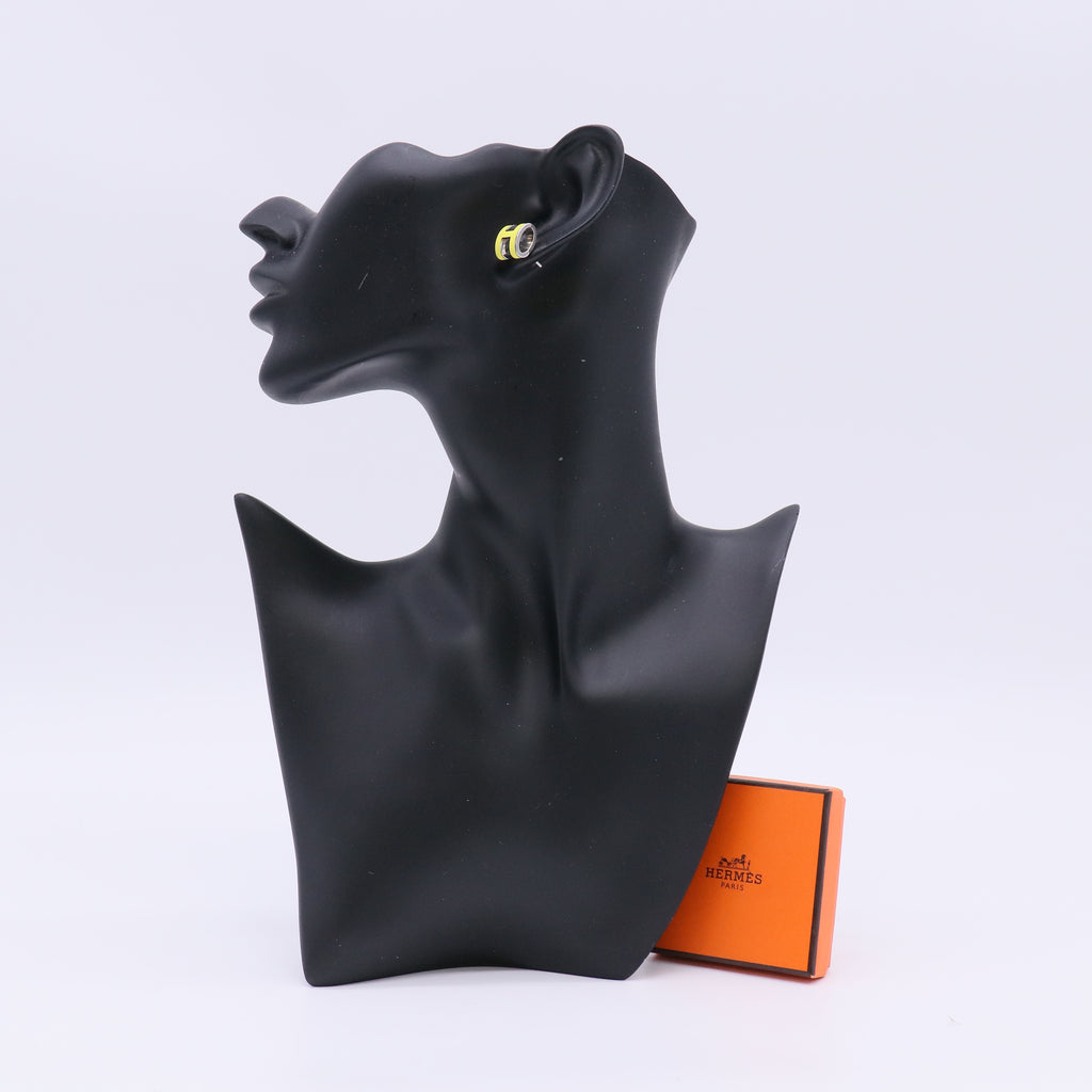 Hermès Palladium Lacquered Pop H Earrings Jaune Sature W23069