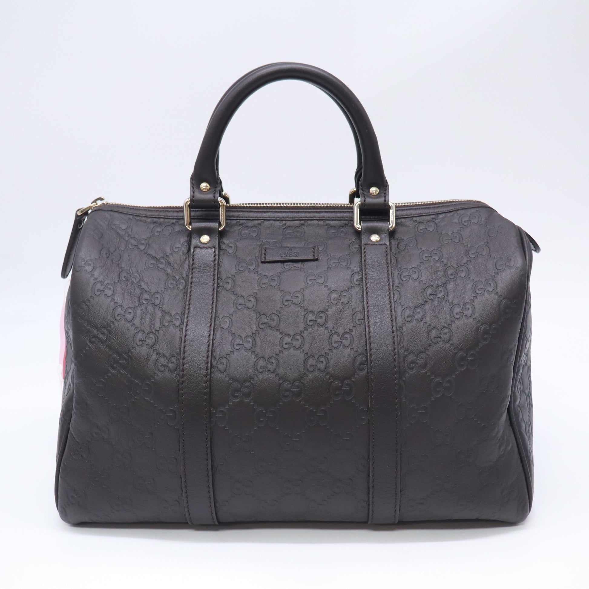 Gucci Guccissima Leather Joy Boston Bag (Dark Brown) twins LDJ5780
