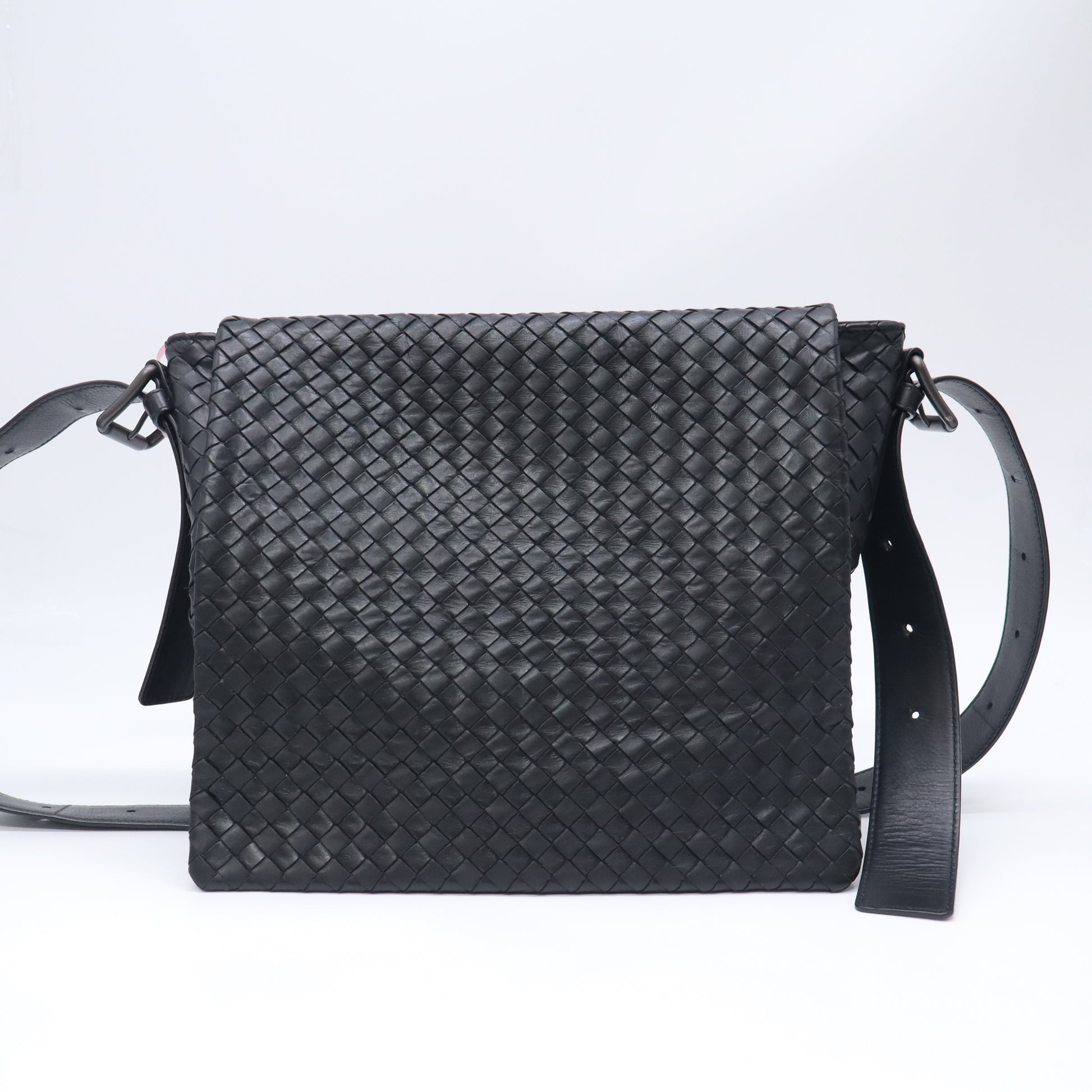 Bottega Veneta Intrecciato Nappa Leather Flap Messenger Bag twins LDJ5756