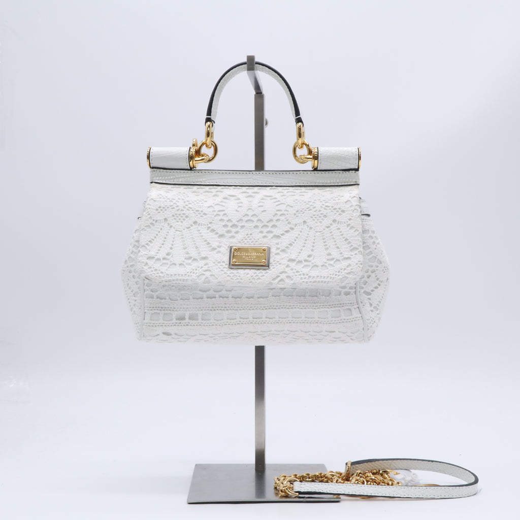 Dolce & Gabbana Medium Sicily Bag in Crochet Raffia B24029