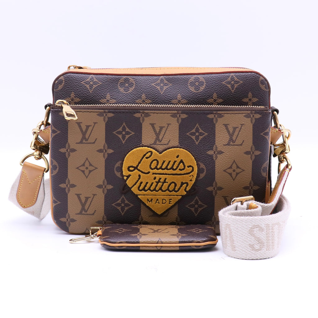 Louis Vuitton x Nigo Monogram Stripes Trio Messenger Twins LDJ4182Twins LDJ4182