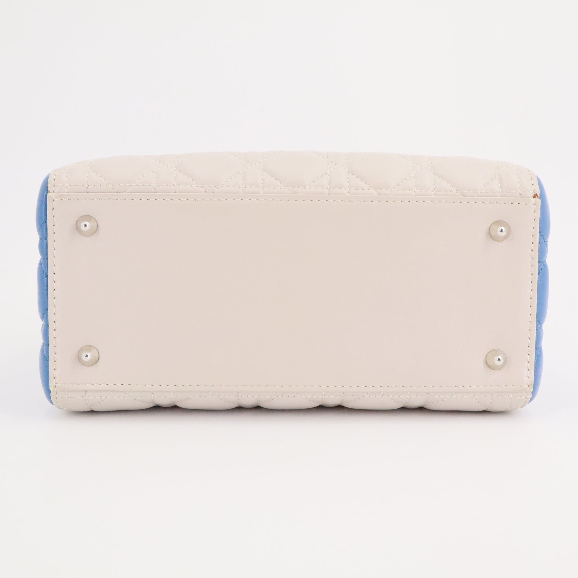 Medium Tricolor Lambskin Cannage Lady Dior Beige twins