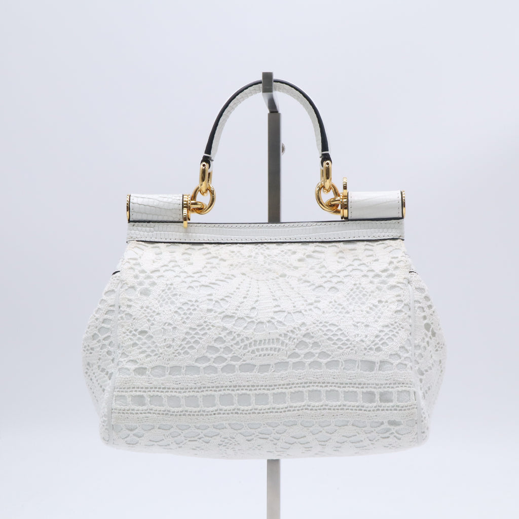 Dolce & Gabbana Medium Sicily Bag in Crochet Raffia B24029