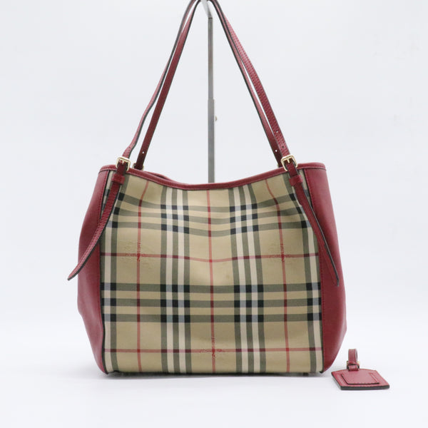 Canterbury Tote Horseferry Check Canvas and Leather Small