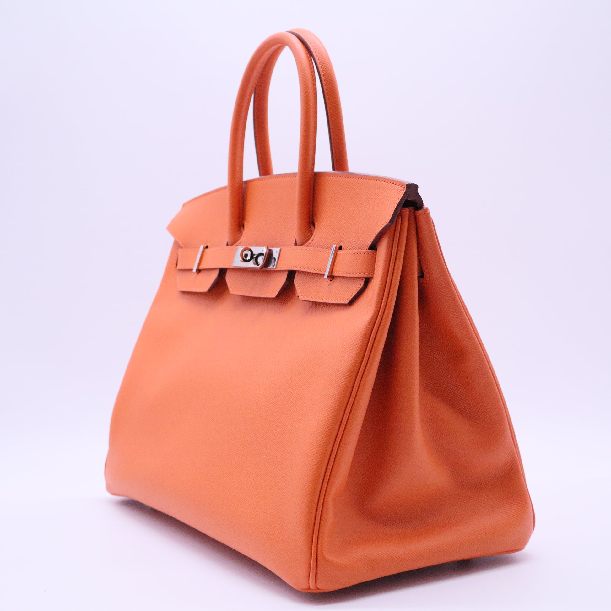 Birkin Handbag Orange H Epsom with Palladium Hardware 35