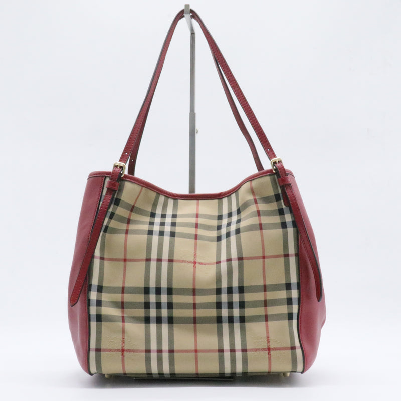 Canterbury Tote Horseferry Check Canvas and Leather Small