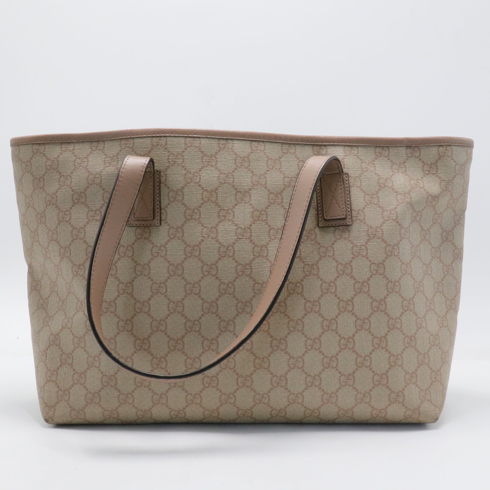 GG Supreme Monogram Medium Zippered Shopping Tote Winter Rose