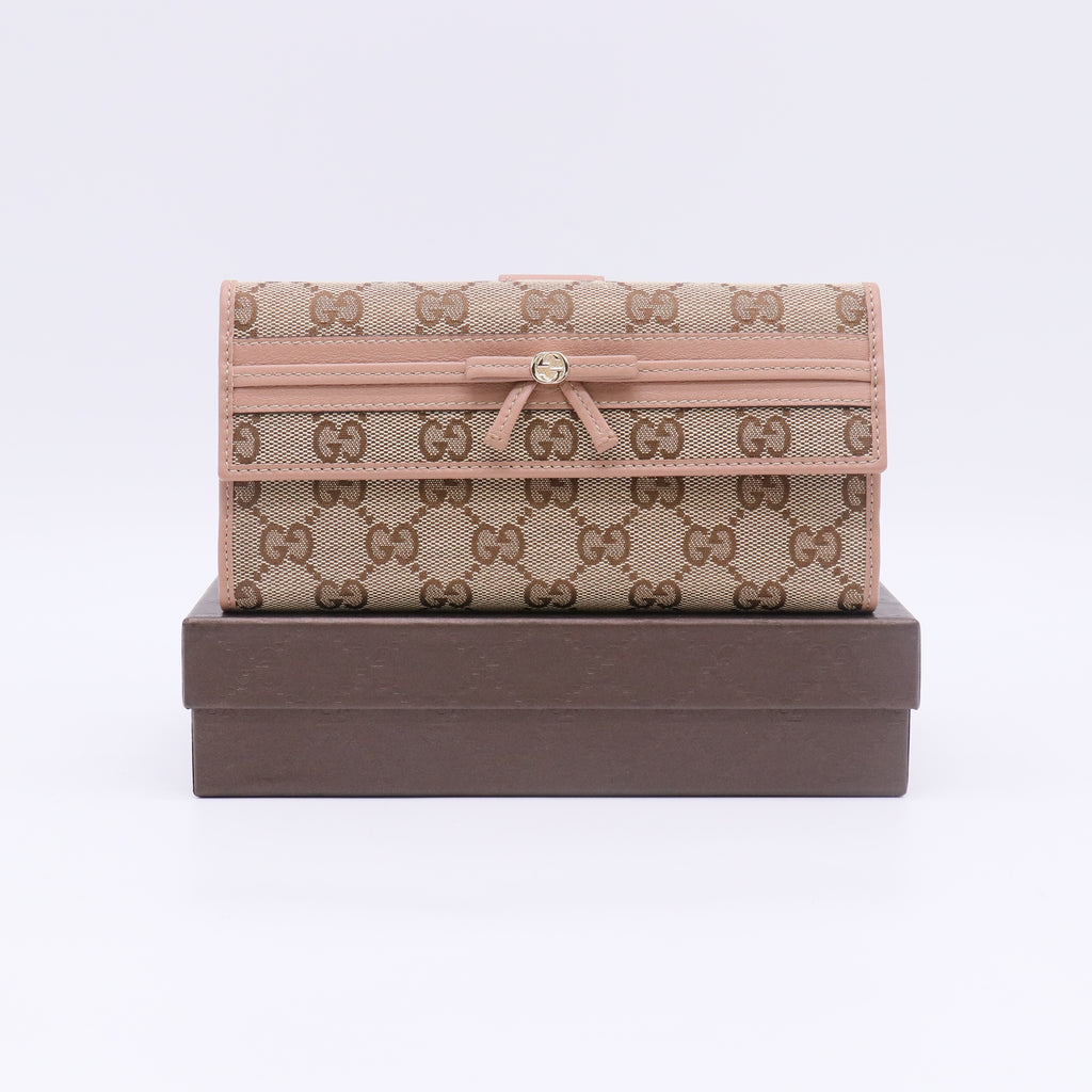 Gucci Ebony GG Canvas Mayfair Continental Wallet W22698