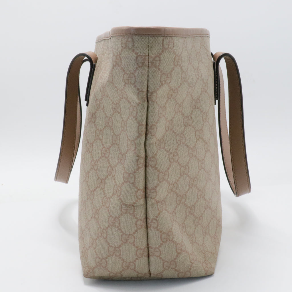 GG Supreme Monogram Medium Zippered Shopping Tote Winter Rose