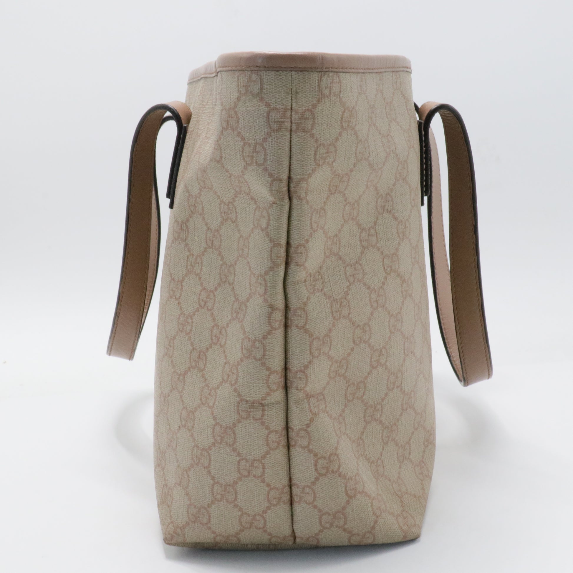 GG Supreme Monogram Medium Zippered Shopping Tote Winter Rose