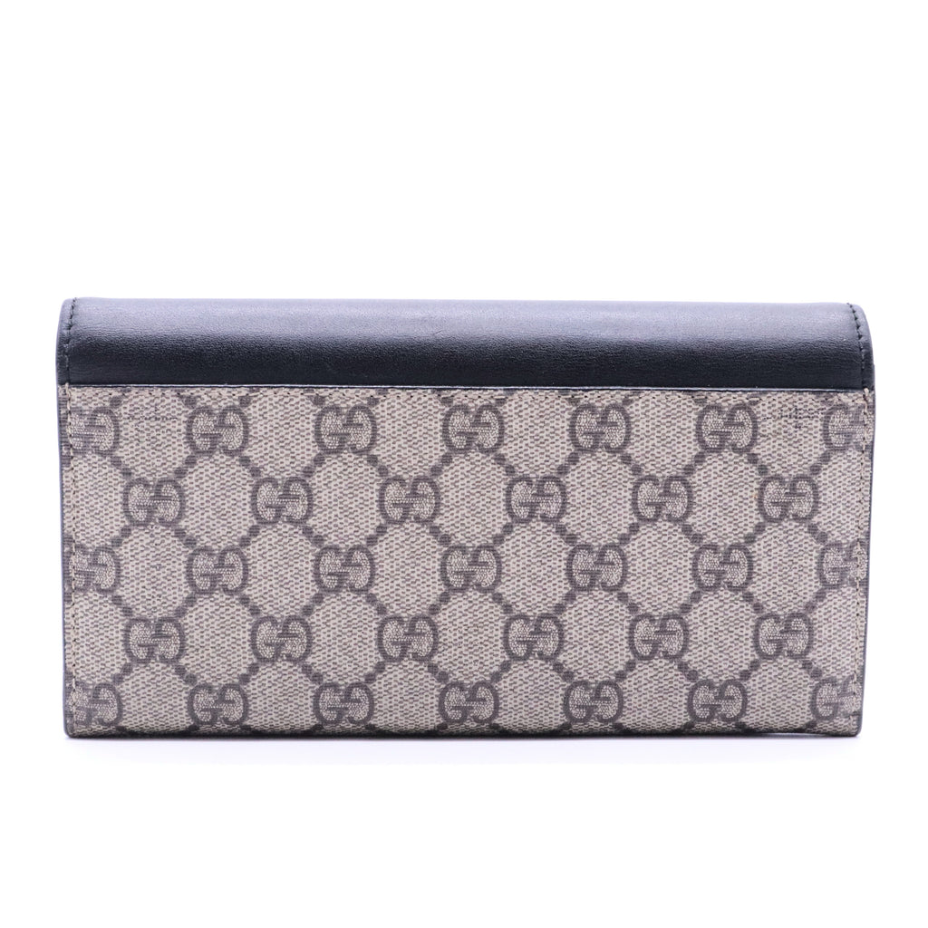 GG Supreme Monogram Mini Peony Pearly Black