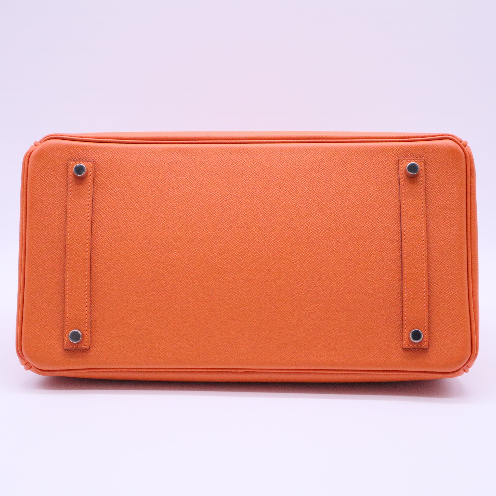 Birkin Handbag Orange H Epsom with Palladium Hardware 35