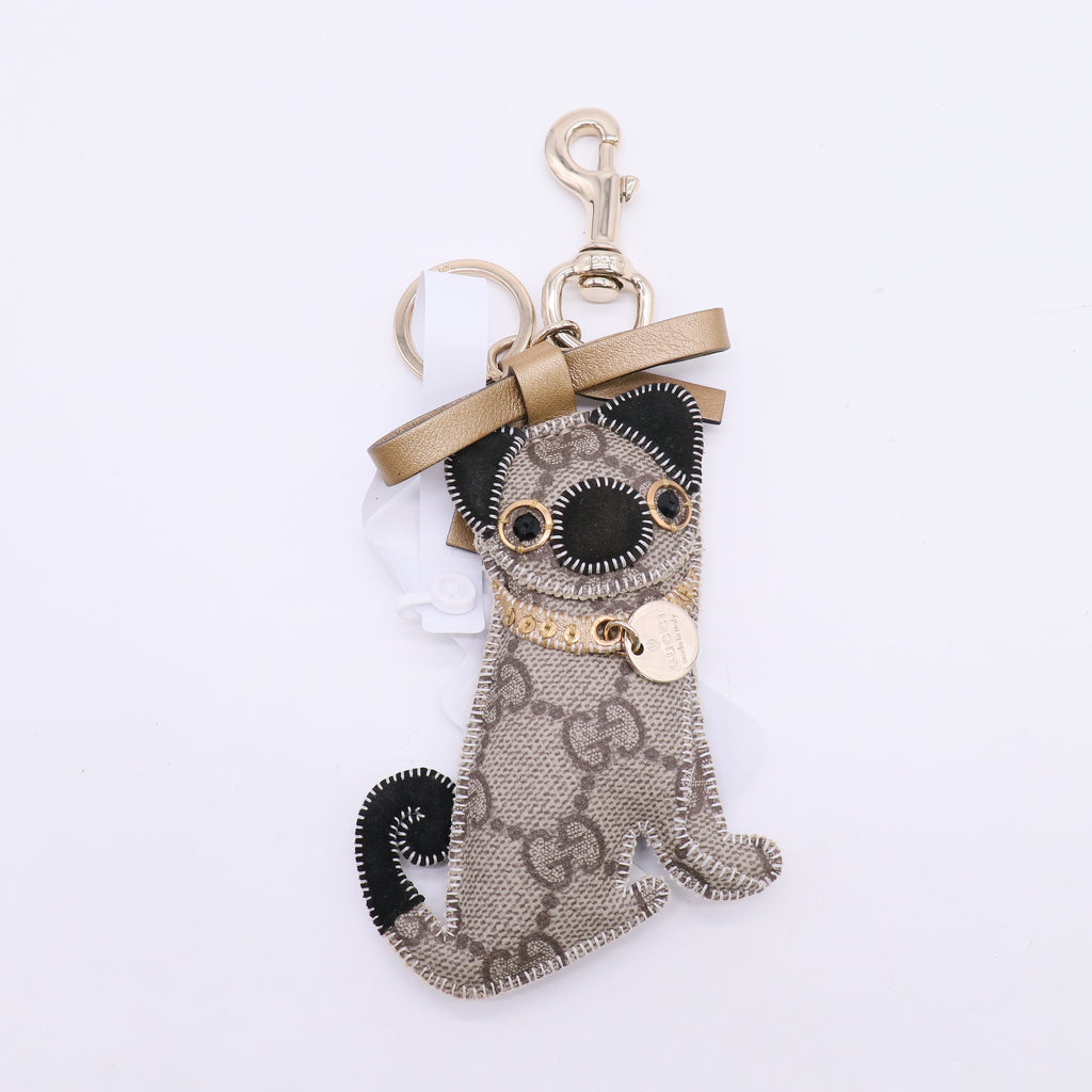Gucci Brown GG Supreme Canvas Bag Charm W23064