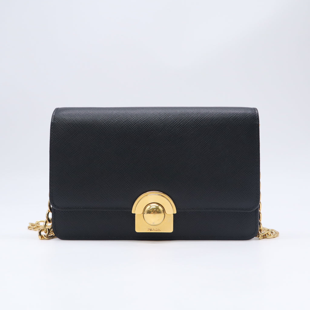 Saffiano Leather Arcade Wallet on Chain Mini B24108