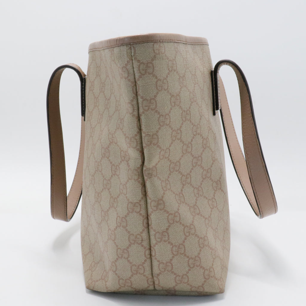 GG Supreme Monogram Medium Zippered Shopping Tote Winter Rose