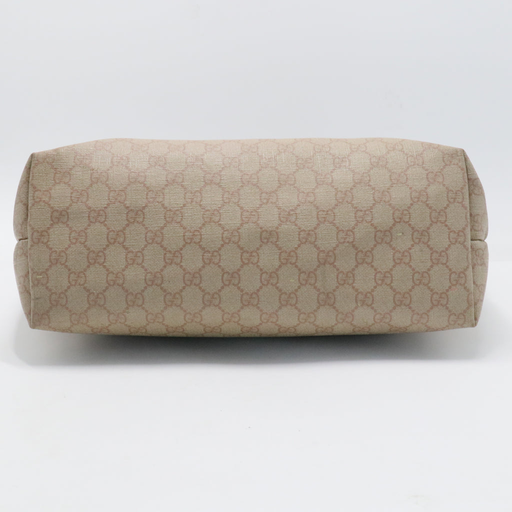 GG Supreme Monogram Medium Zippered Shopping Tote Winter Rose