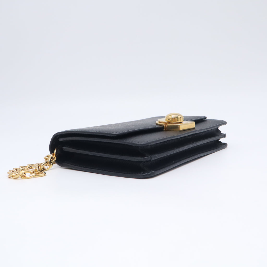 Saffiano Leather Arcade Wallet on Chain Mini B24108