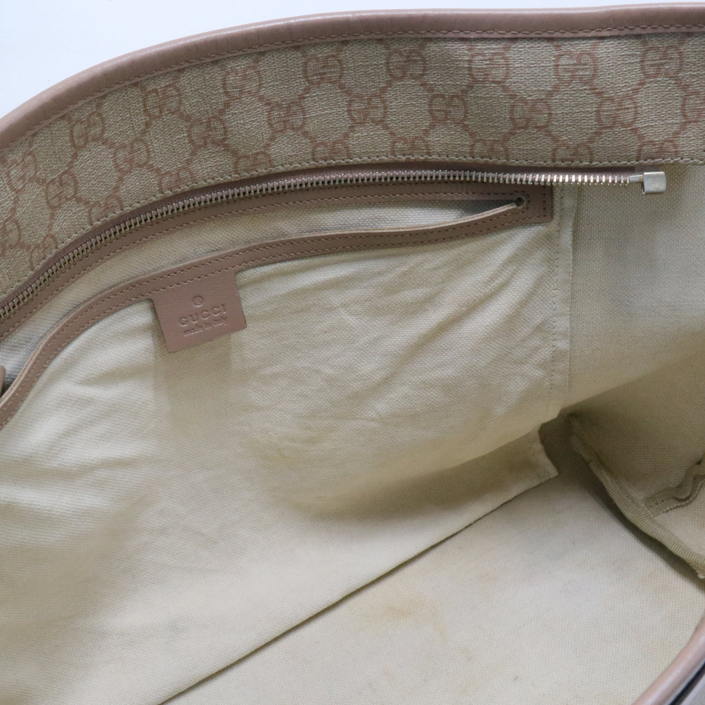 GG Supreme Monogram Medium Zippered Shopping Tote Winter Rose