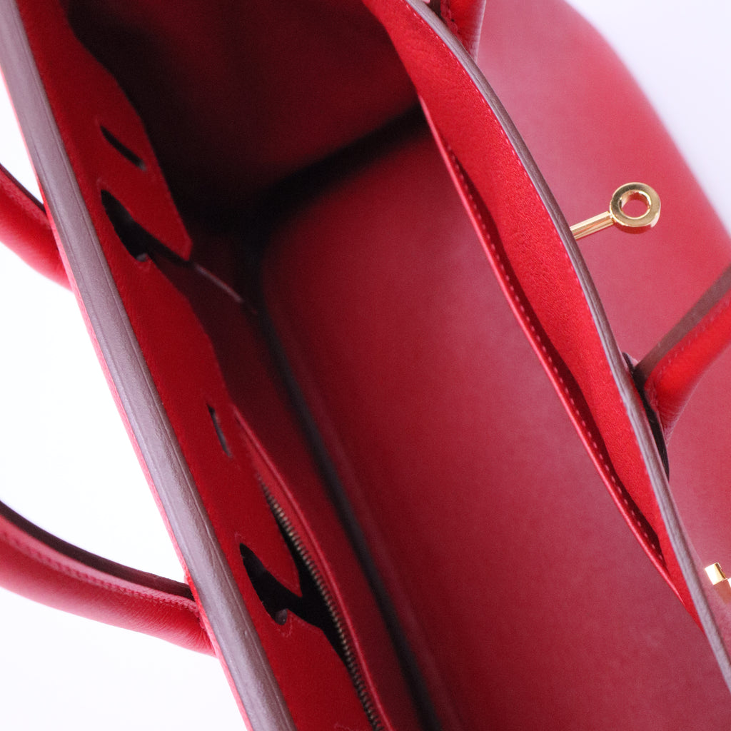 Birkin Handbag Rouge Casaque Epsom with Gold Hardware 30