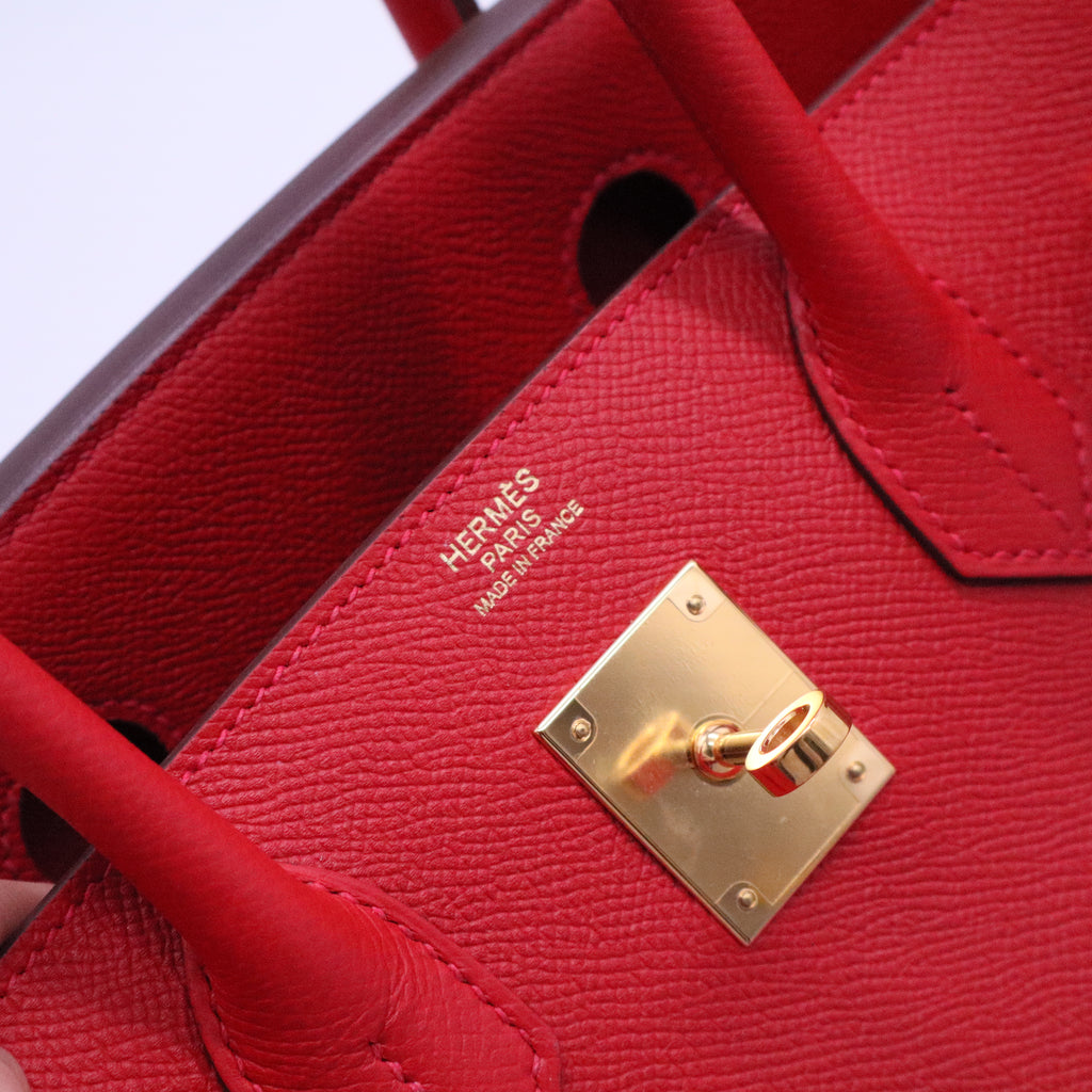 Birkin Handbag Rouge Casaque Epsom with Gold Hardware 30