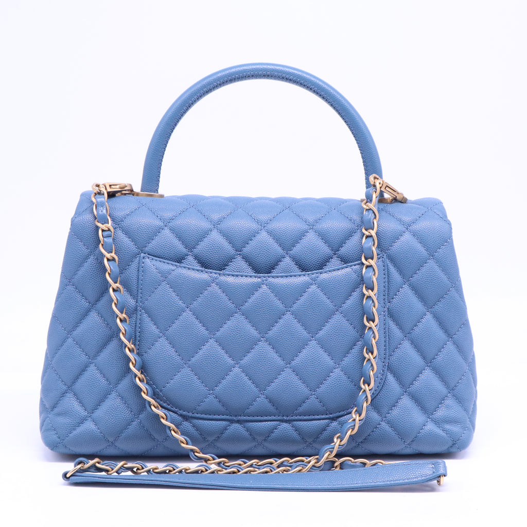 Coco Top Handle Bag Quilted Caviar Small B21129