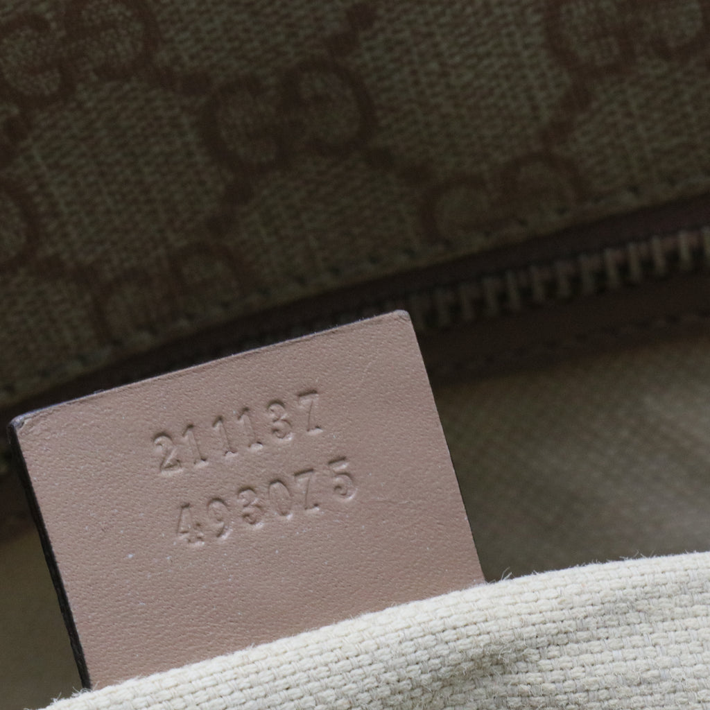GG Supreme Monogram Medium Zippered Shopping Tote Winter Rose