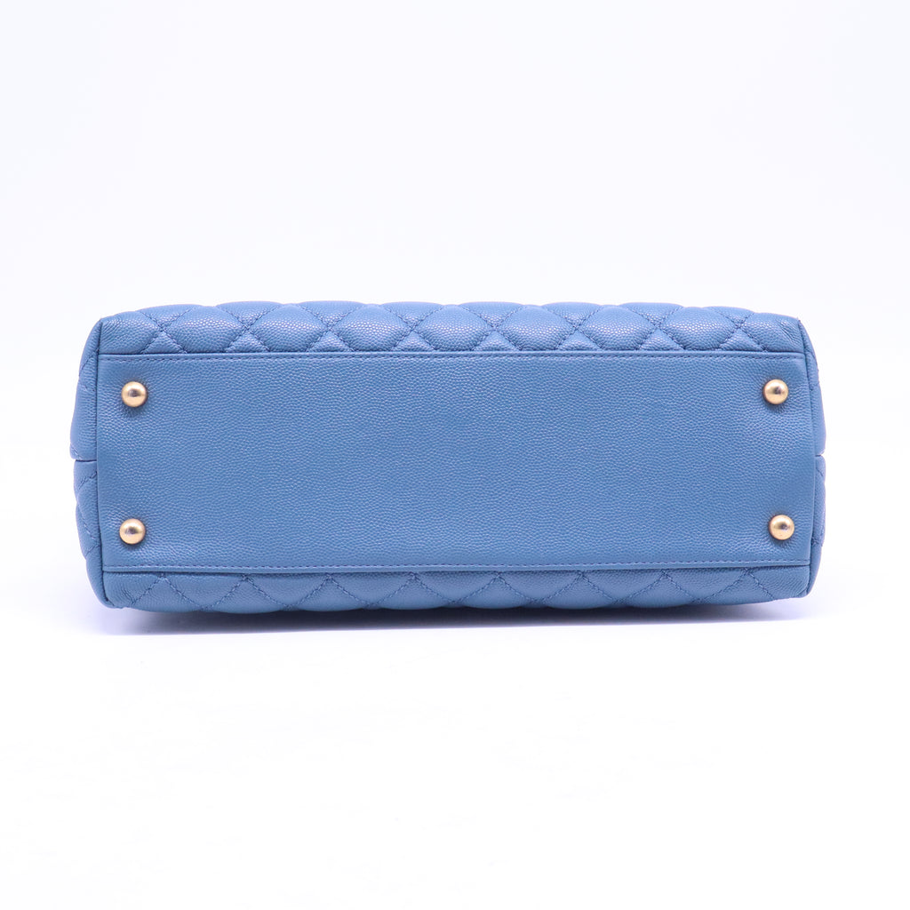Coco Top Handle Bag Quilted Caviar Small B21129