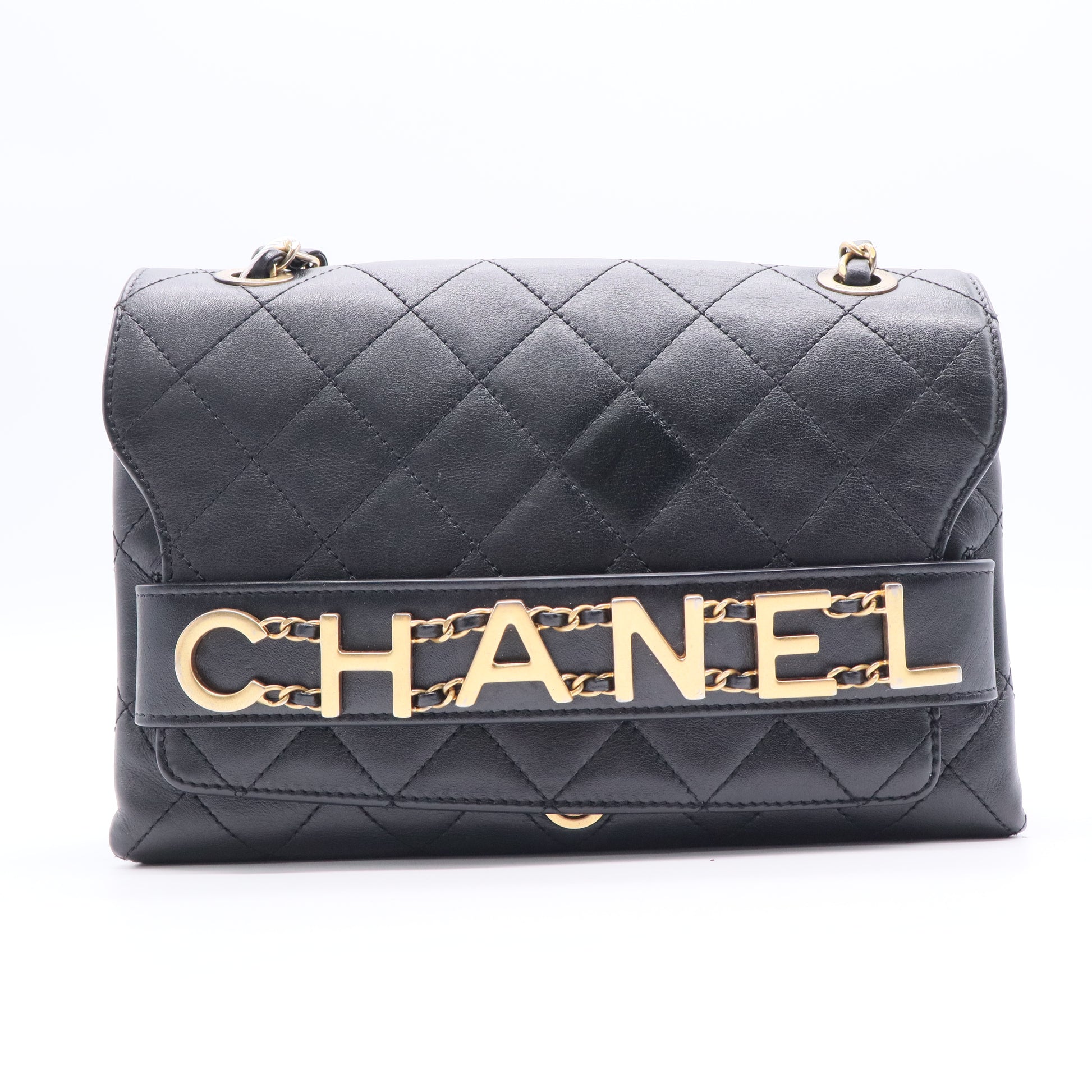 Chanel Calfskin Quilted Enchained Flap Black Twins LDJ2856