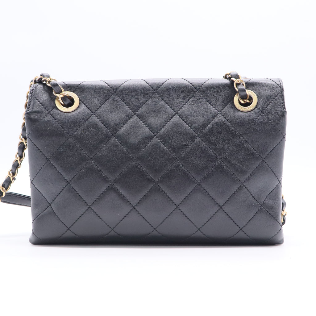 Chanel Calfskin Quilted Enchained Flap Black Twins LDJ2856