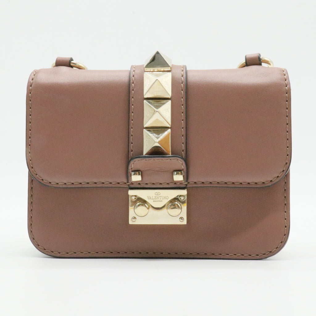 Glam Lock Shoulder Bag Leather Mini