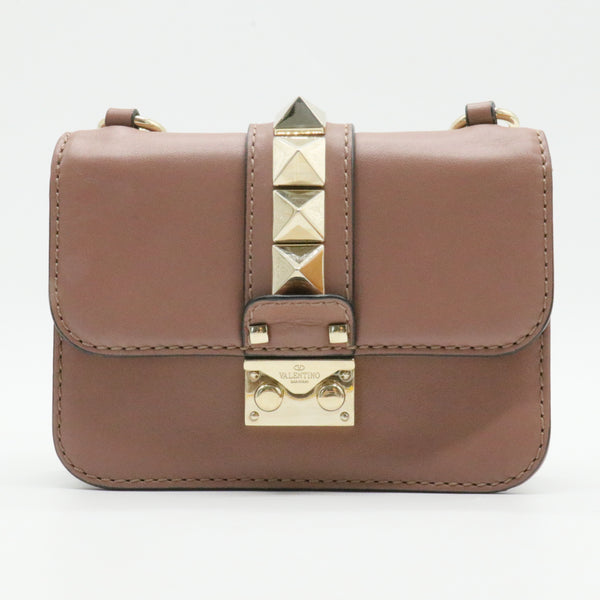 Glam Lock Shoulder Bag Leather Mini