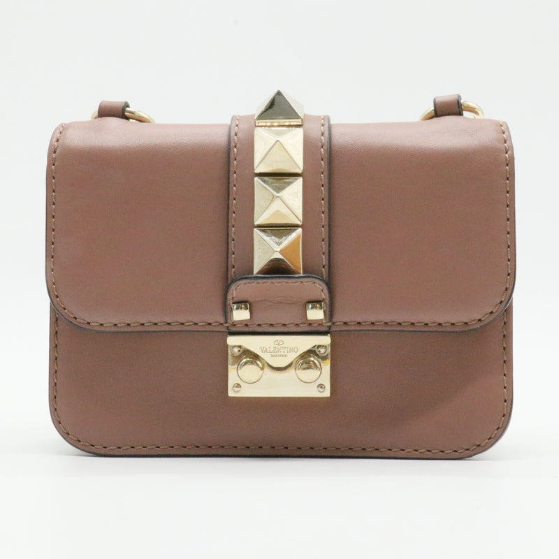 Glam Lock Shoulder Bag Leather Mini