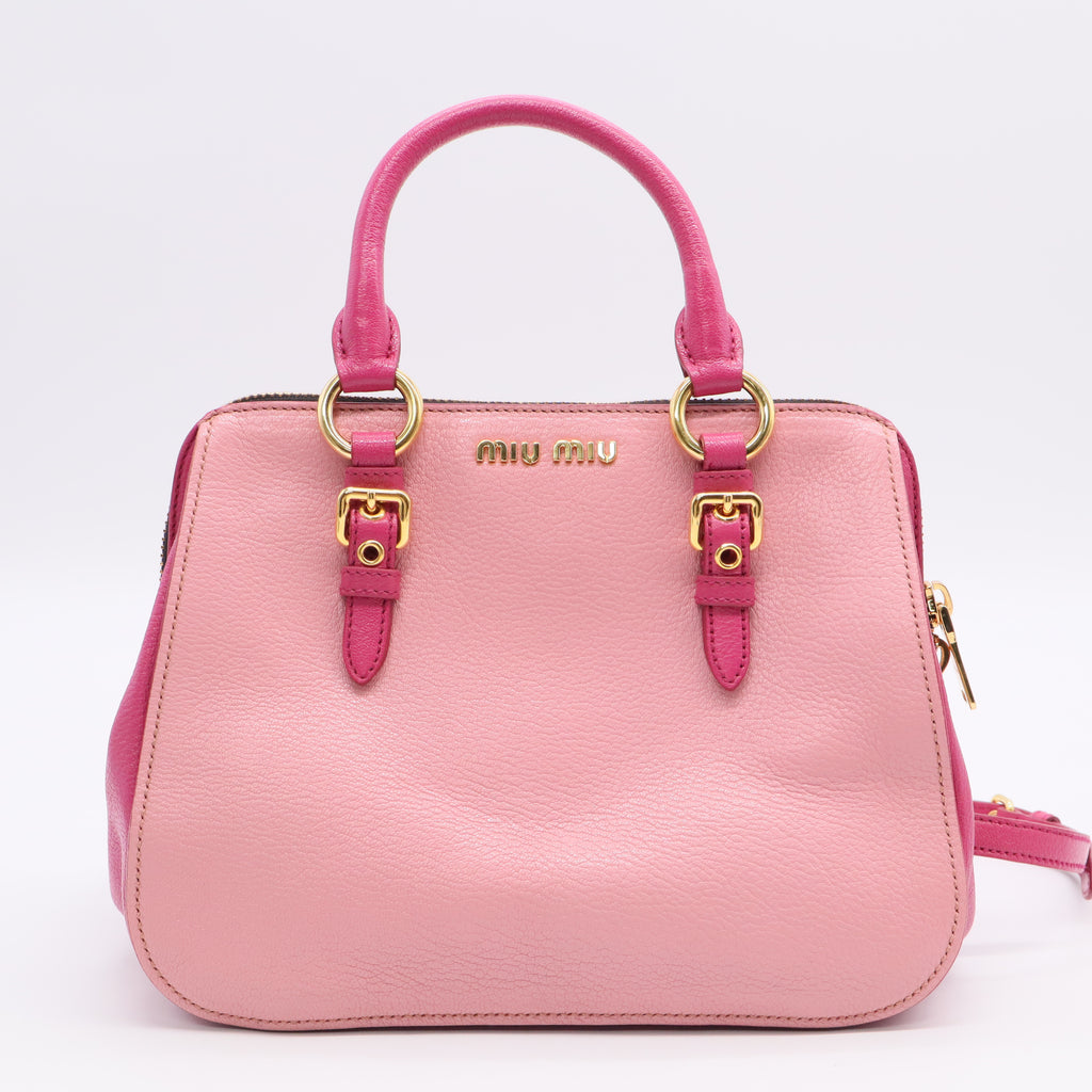 Goatskin Madras Bi-Color Bowling Bag Twins B20414