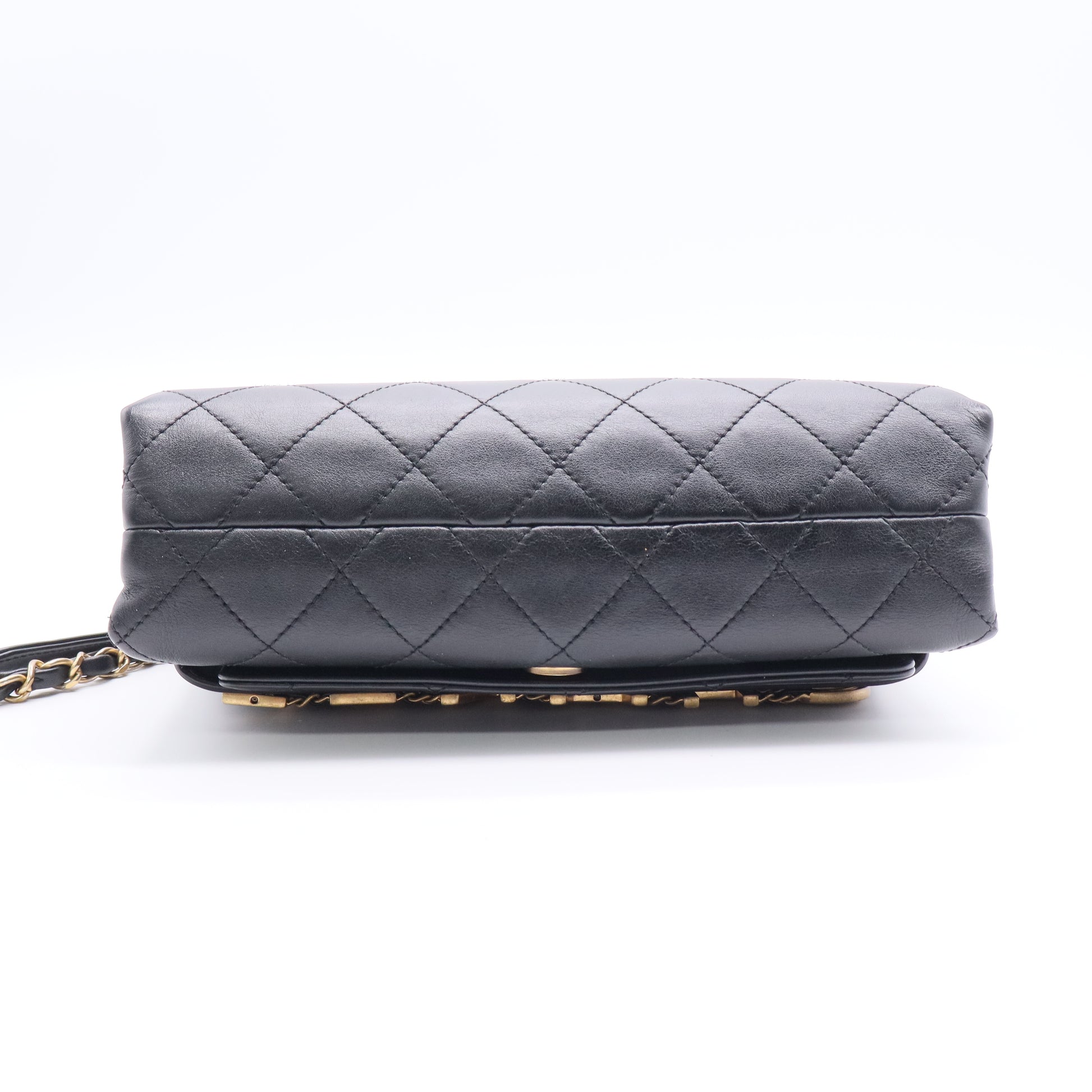 Chanel Calfskin Quilted Enchained Flap Black Twins LDJ2856