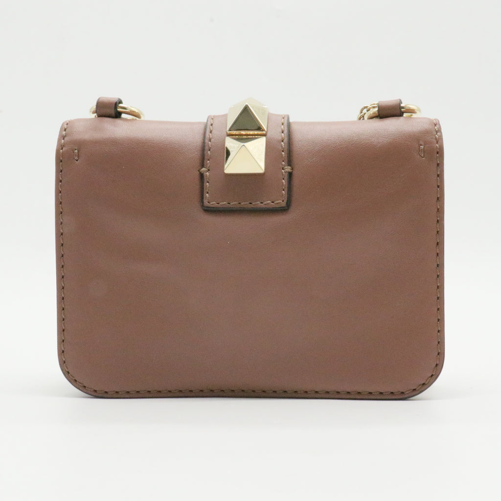 Glam Lock Shoulder Bag Leather Mini