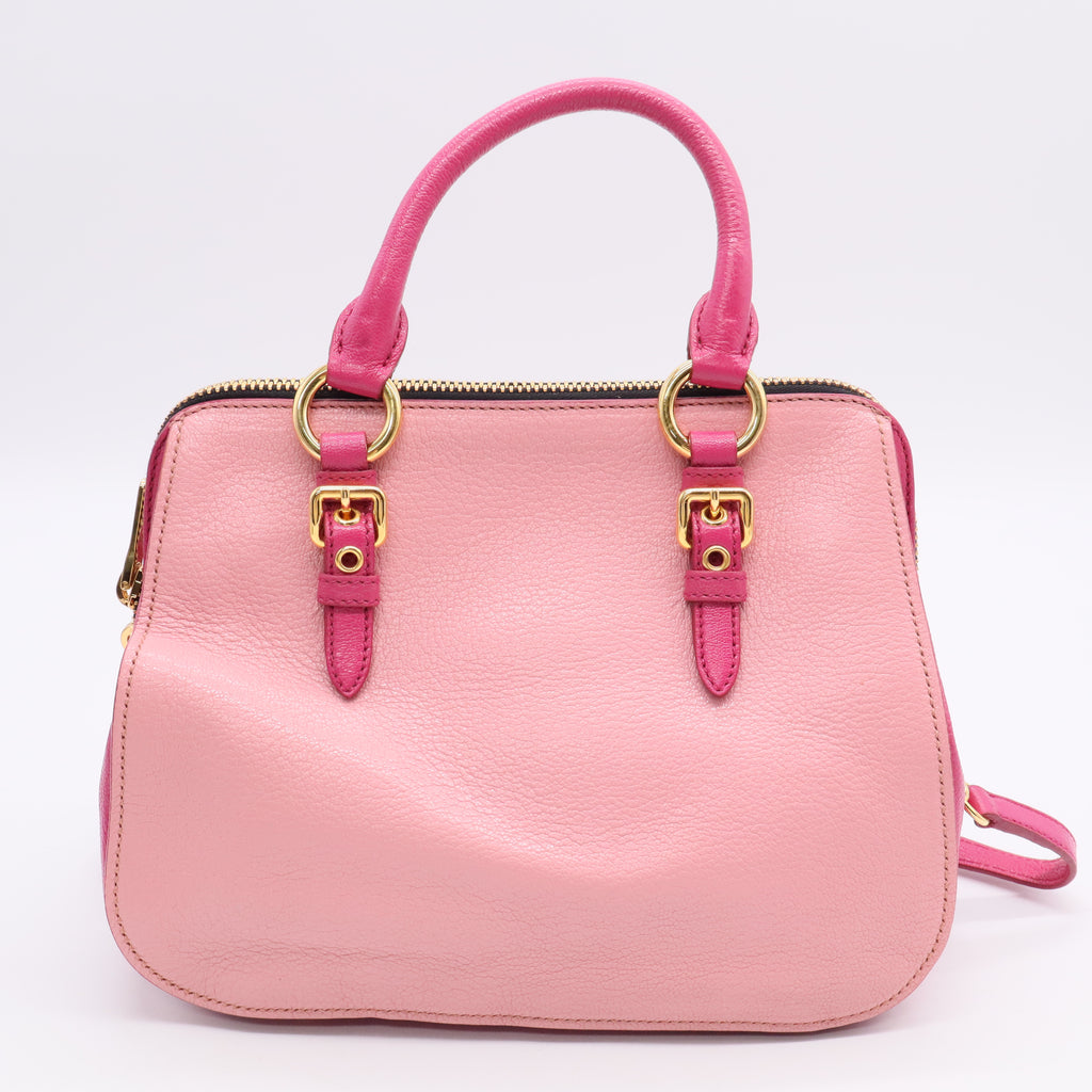 Goatskin Madras Bi-Color Bowling Bag Twins B20414
