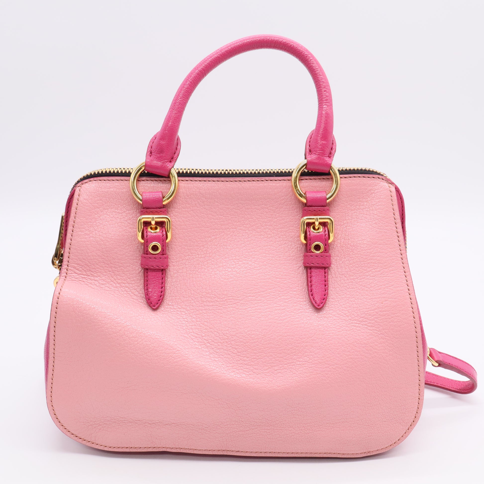 Goatskin Madras Bi-Color Bowling Bag Twins B20414