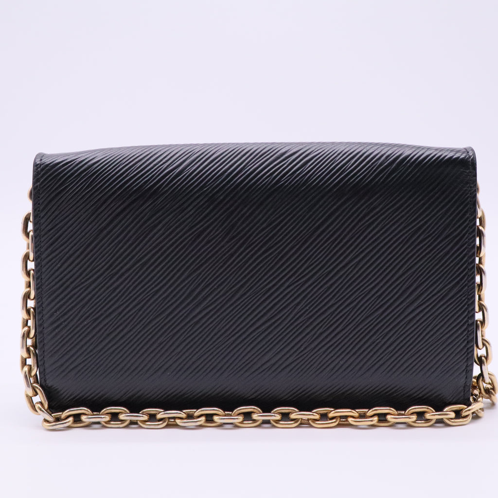 Louis Vuitton Epi Mechanical Flowers Twist Chain Wallet Black