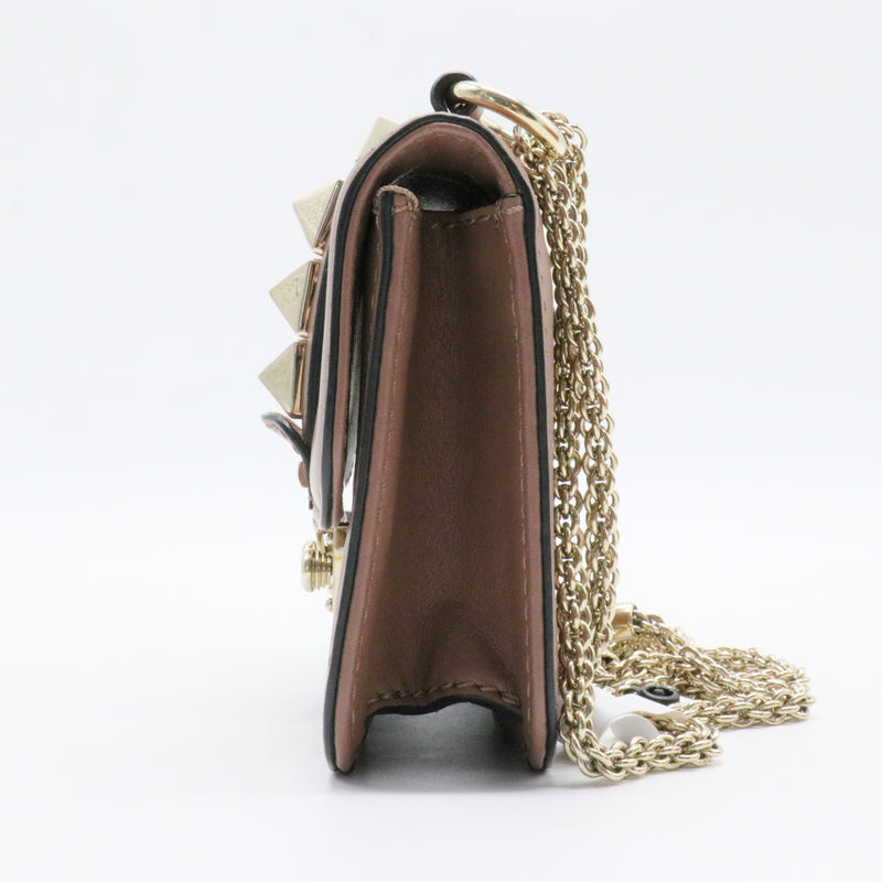 Glam Lock Shoulder Bag Leather Mini