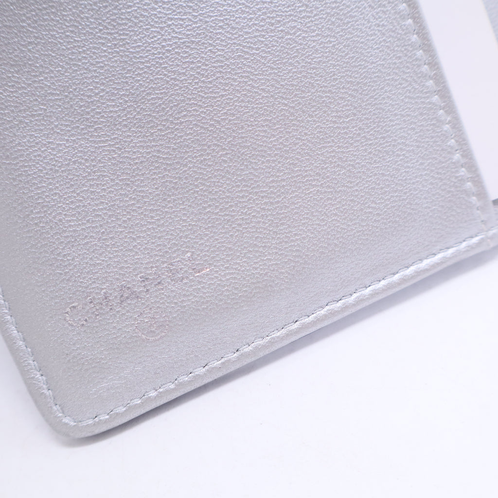 Long Wallet Blue Lambskin Camellia Coco Mark Rare Color W20316