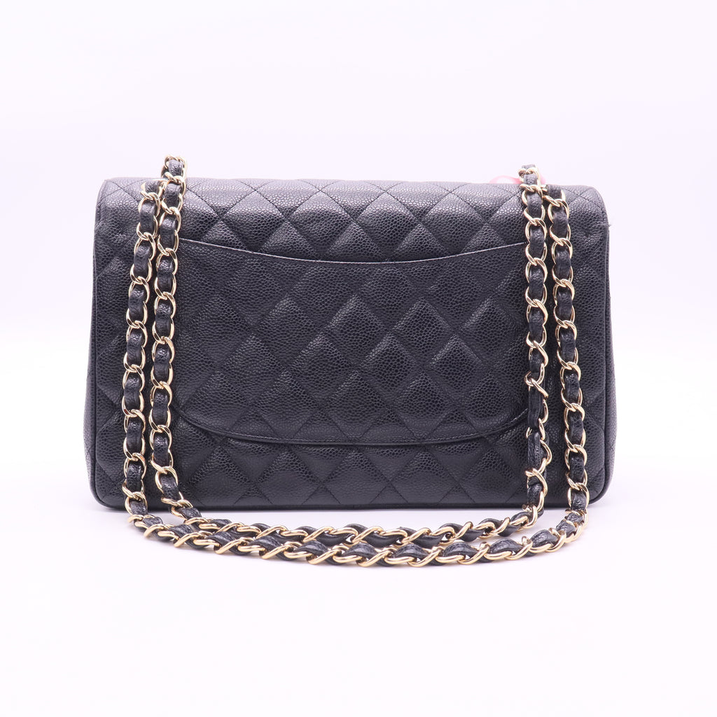 Classic Double Flap Bag Quilted Caviar Jumbo twins