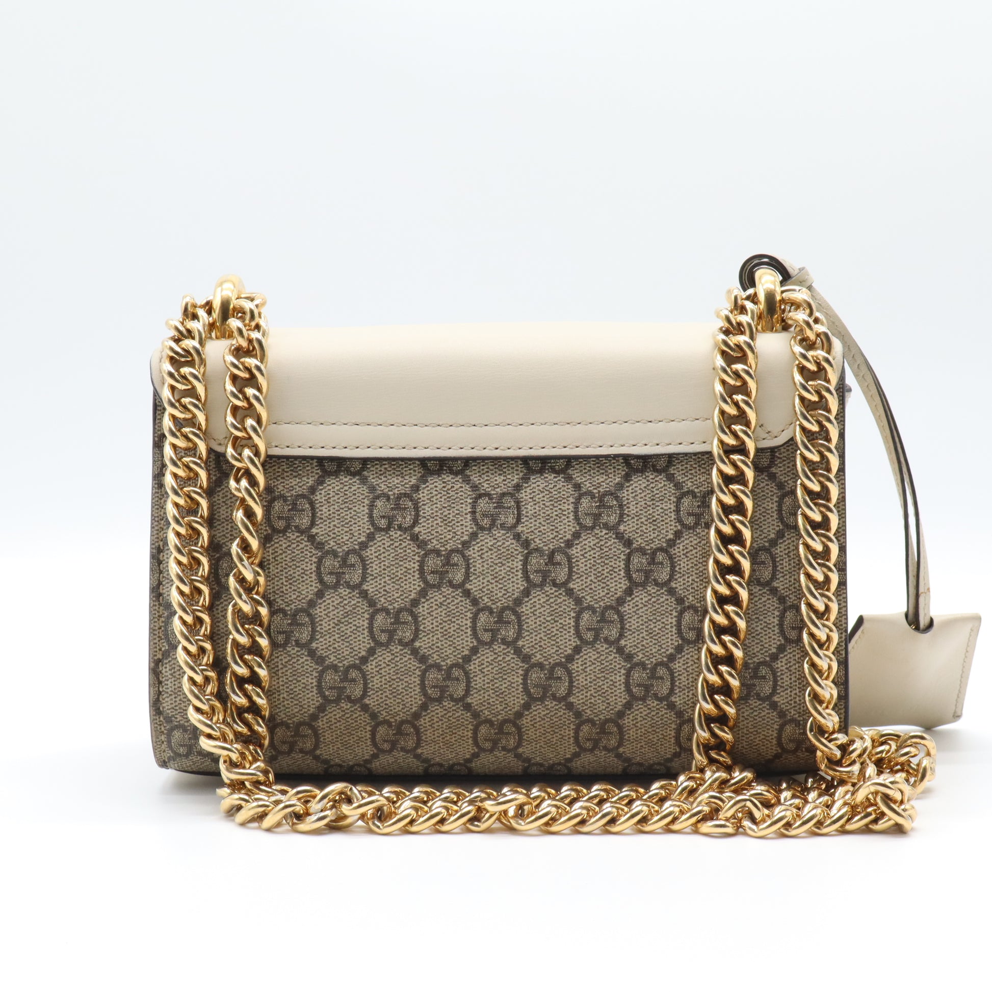 Gucci GG Supreme Pearl Studded Padlock Small Shoulder Bag B21838