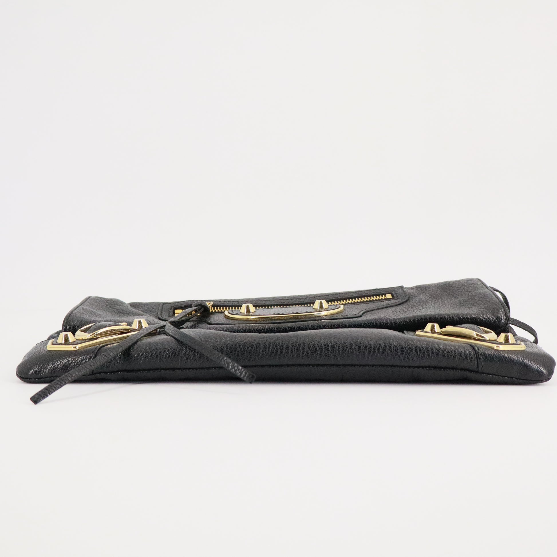 Agneau Motocross Giant Covered Brogues Envelope Clutch Black twins