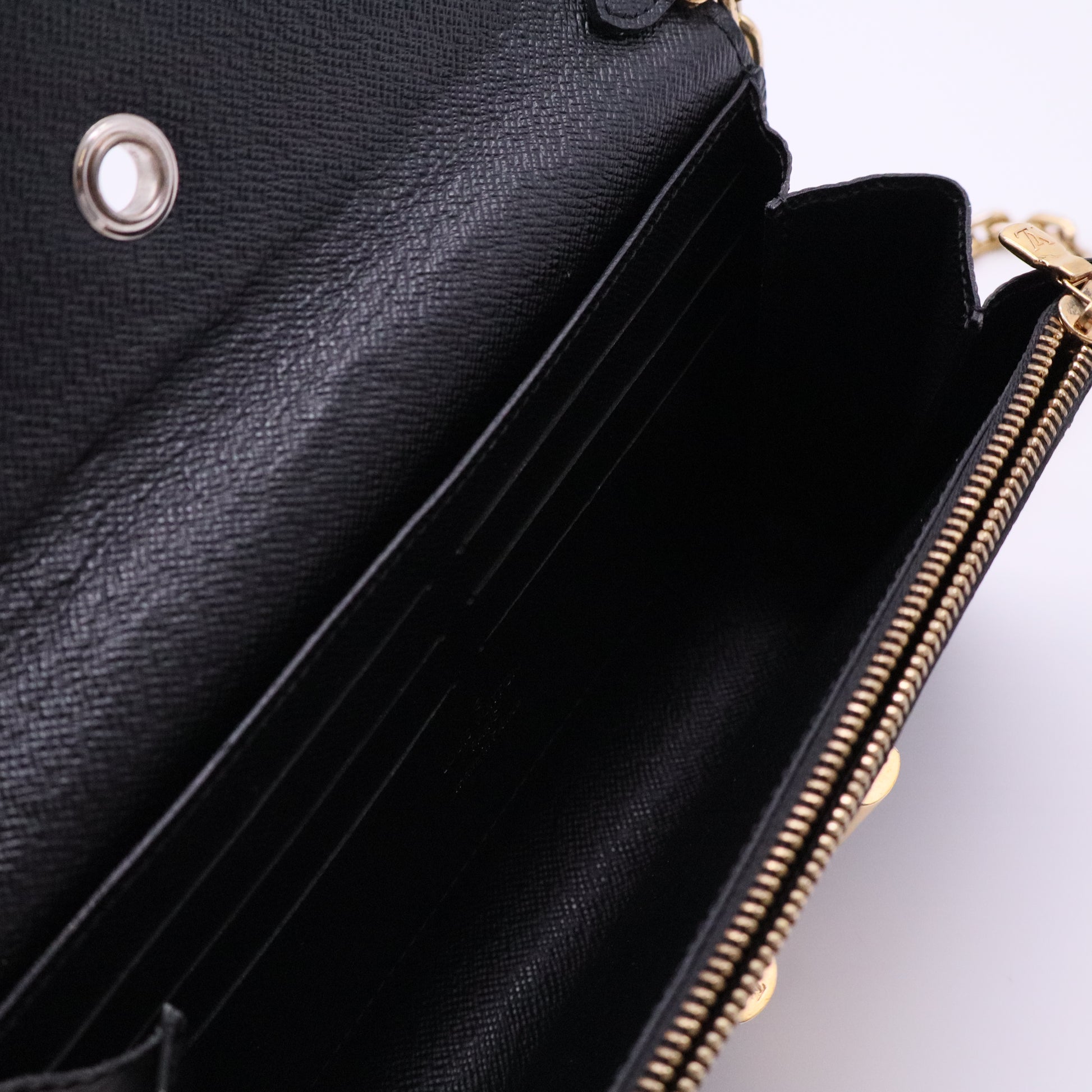 Louis Vuitton Epi Mechanical Flowers Twist Chain Wallet Black